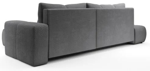 Ággyá alakítható kárpitozott L-alakú sarokülőgarnitúra ALMADA, jobb oldali, tárolóval, szürke