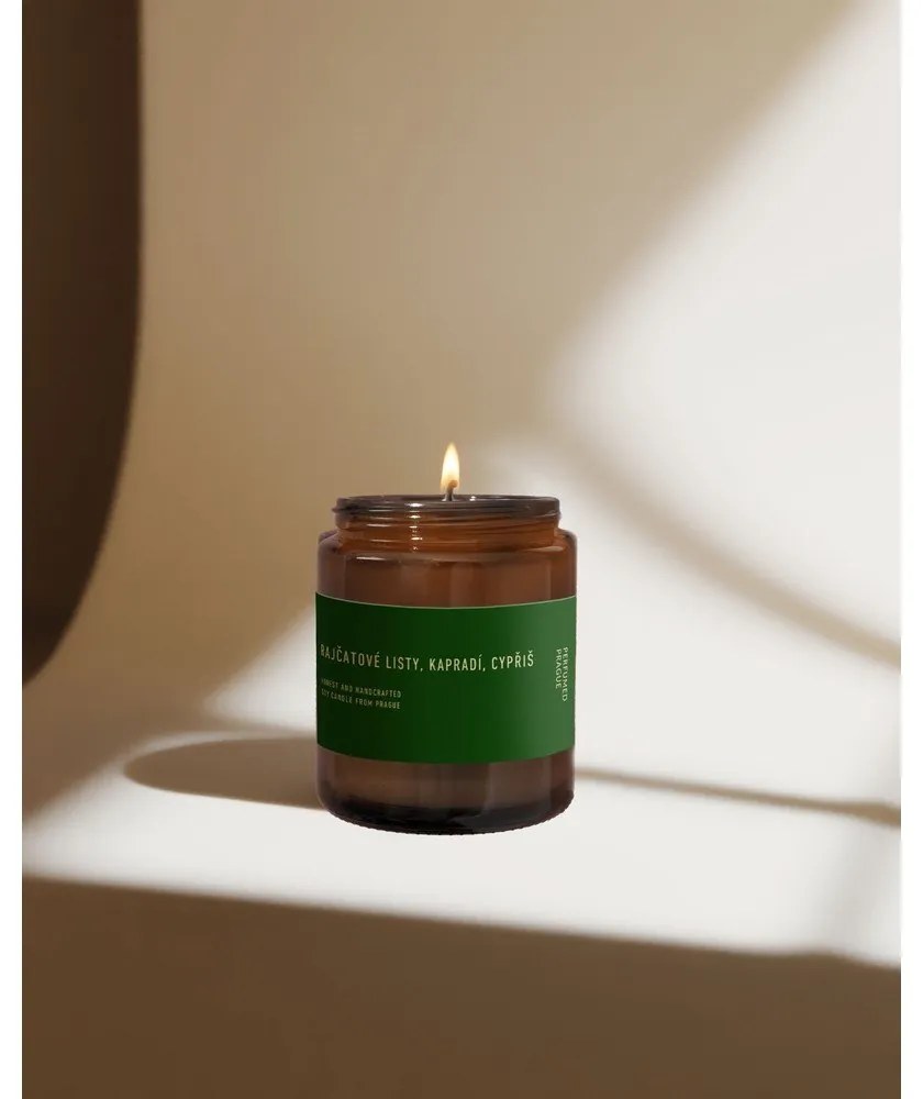 Illatos szójaviasz gyertya #80 Tomato Leaf, Cypress, Fern – Perfumed Prague