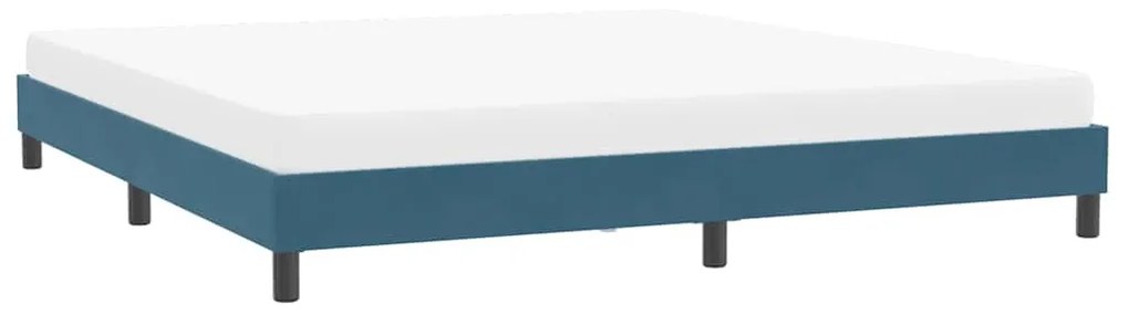 sötétkék bársony ágykeret matrac nélkül 200x210 cm