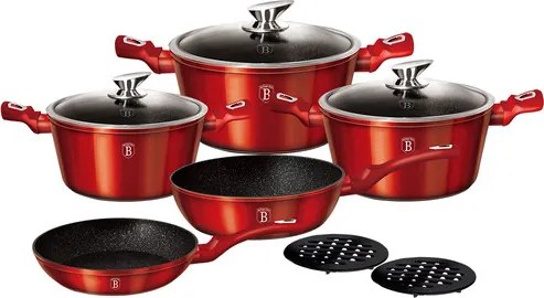 BERLINGER HAUS BH-1222N  10 részes edénykészlet, Burgundy Metallic Line