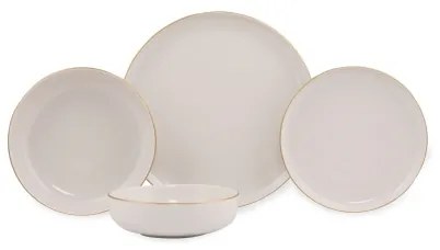 16 darabos fehér/arany porcelán étkészlet