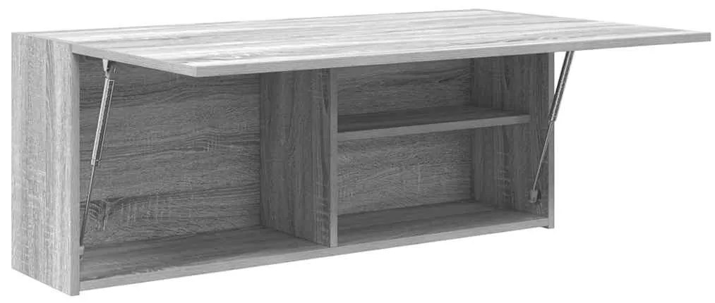 szürke sonoma szerelt fa fali fürdőszobaszekrény 100x25x40 cm
