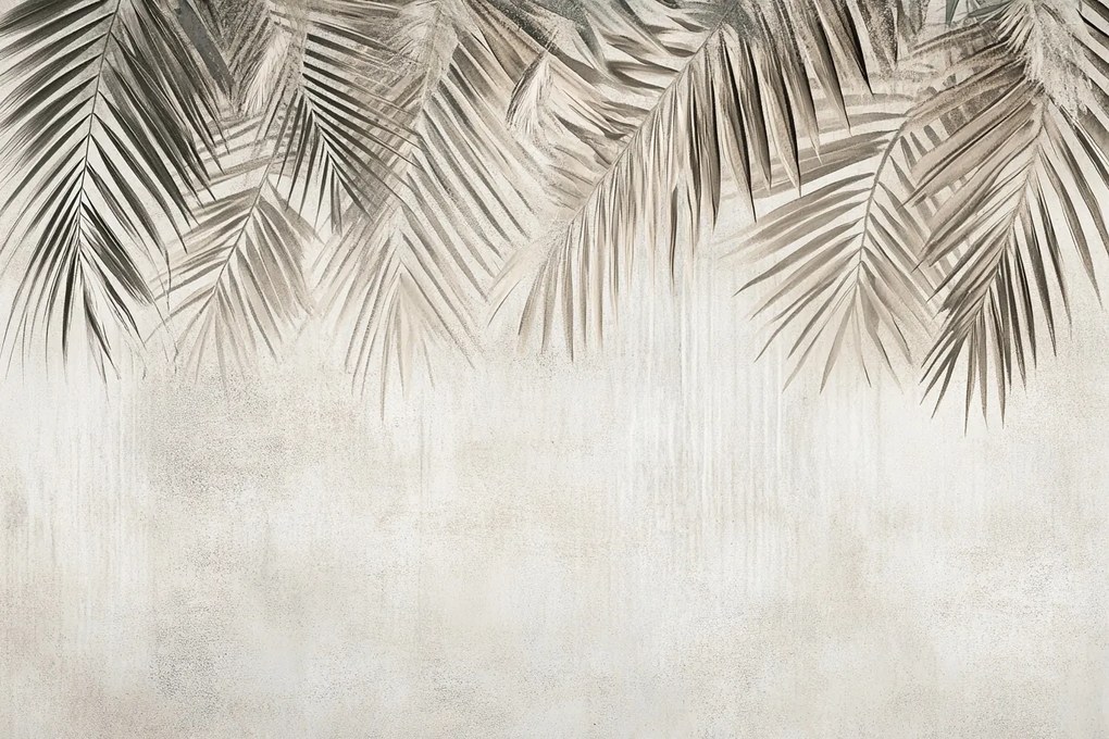 Fotótapéta Flizelina Dekoráció Természet Bézs Barna Pálmalevelek 416x254 ragasztó