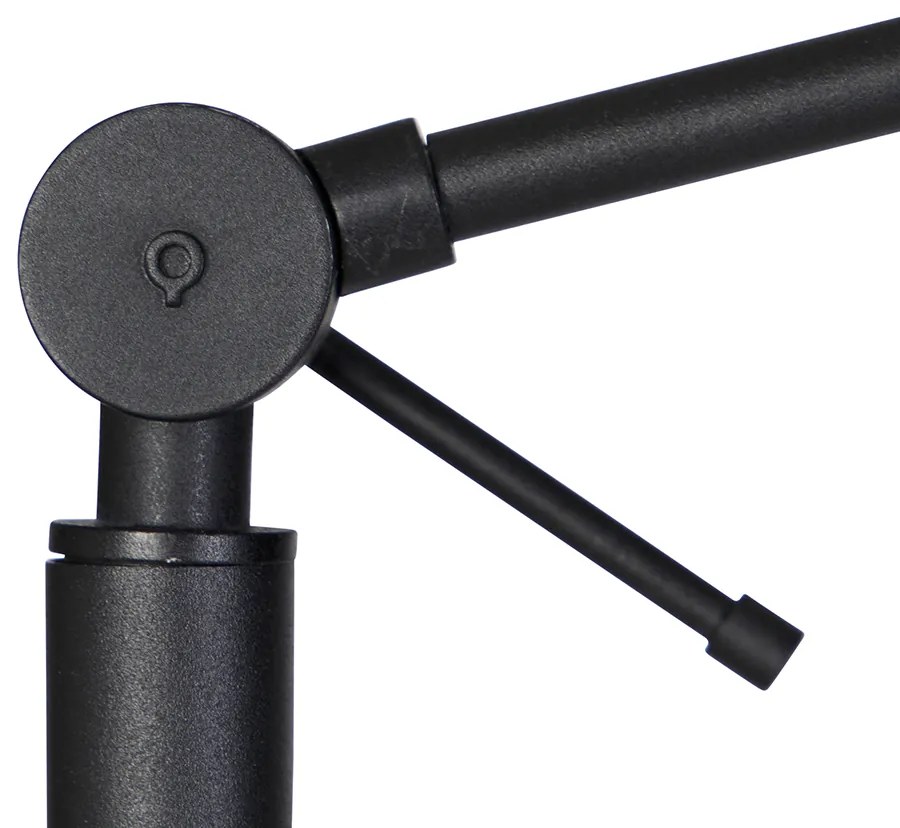 Állólámpa fekete világos szürke árnyékolóval, 50 cm állítható - Editor