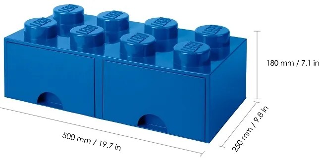Úložný box 8 s šuplíky, více variant - LEGO szín: piros