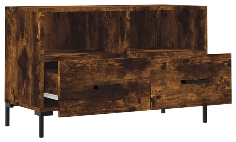 füstös tölgy színű szerelt fa TV-szekrény 80 x 36 x 50 cm