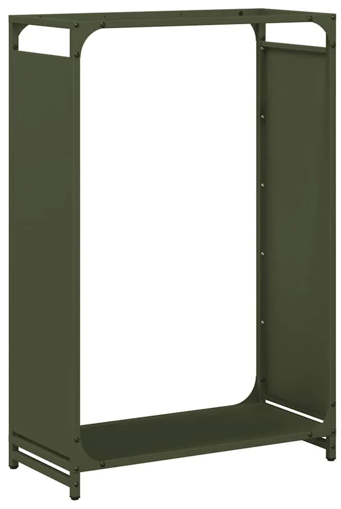 olívazöld hidegen hengerelt acél tűzifatároló 60x28x90 cm
