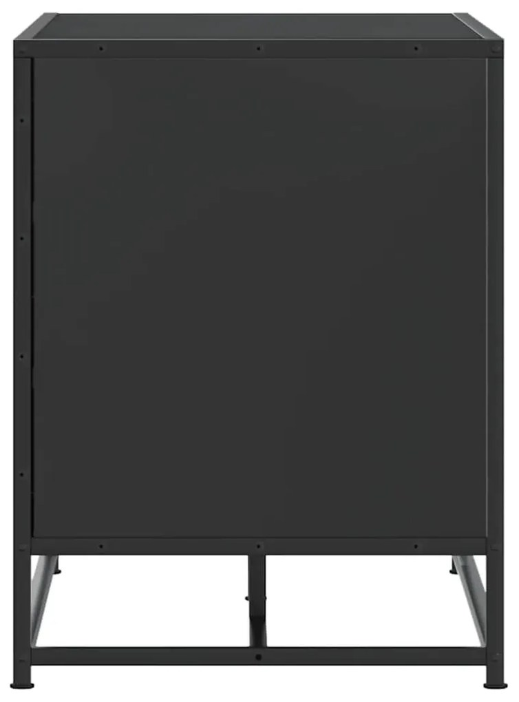 Cipőpad Fekete 84x40x53,5 cm Fából és fémből készült pad