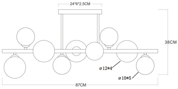 Globo 56135-9D - LED Csillár rúdon RIHA 9xG9/3W/230V sárgaréz