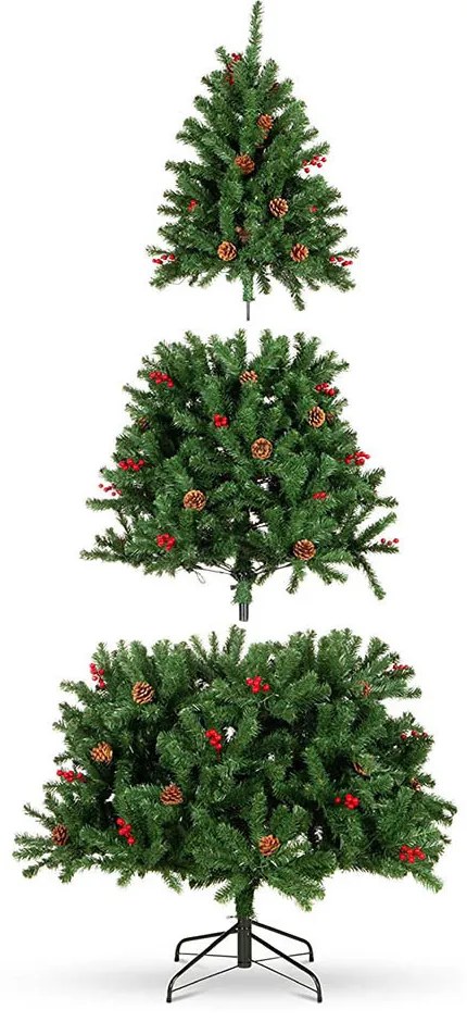 LED-es műfenyő több típusban, melegfehér-320 LED-es, 210 cm