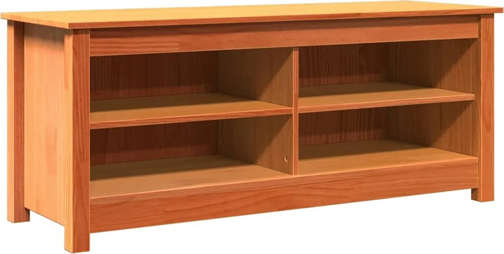 vidaXL Tárolópad Faggyú barna 110 x 38 x 45,5 cm Tömör fenyőfa