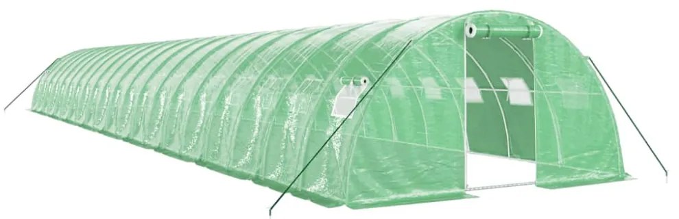 zöld acélvázas melegház 80 m² 20 x 4 x 2 m