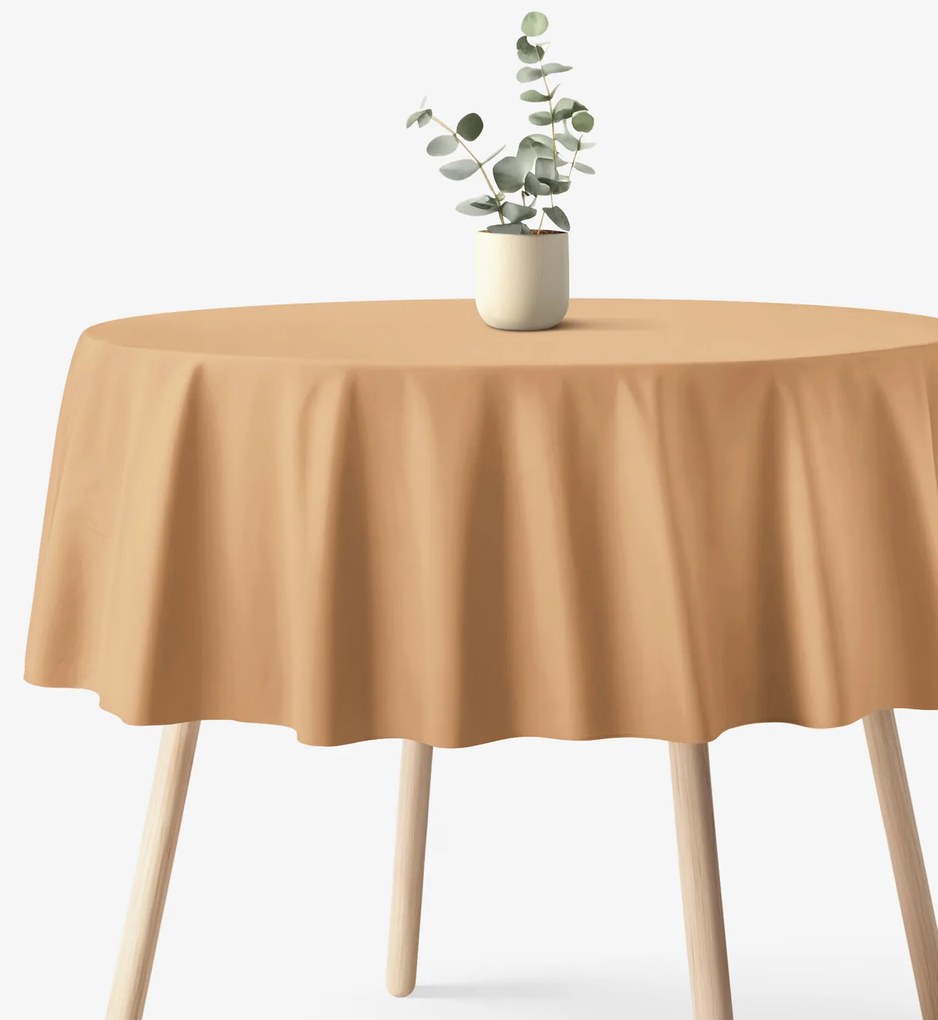 Goldea pamut asztalterítő - barna - kör alakú Ø 120 cm