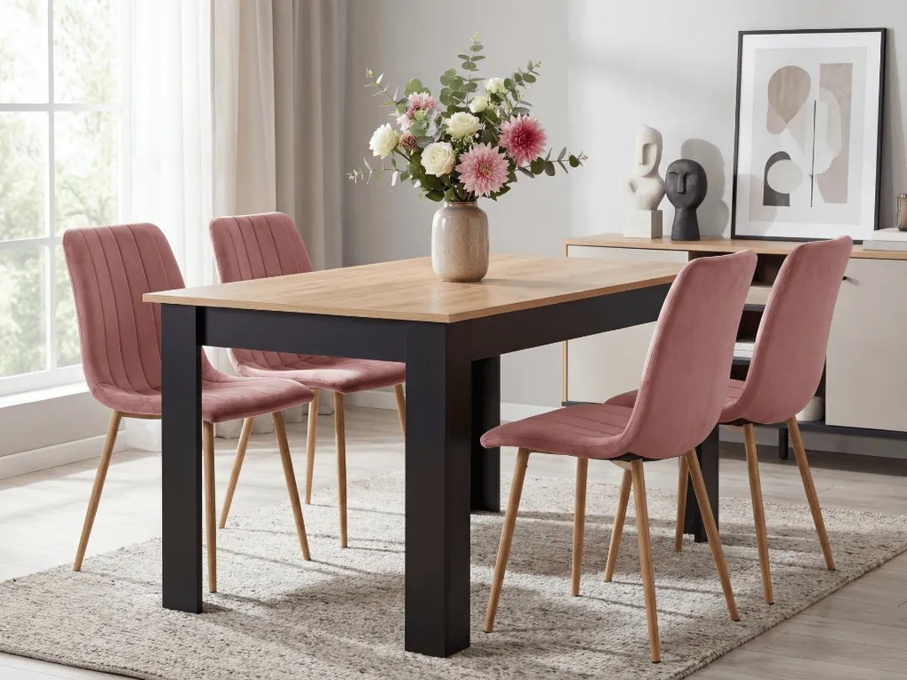 Rózsaszín étkezőszék LAVA bársony