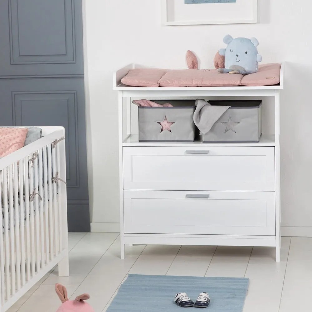 Fehér gyerek komód pelenkázó feltéttel 75x100x87 cm Hamburg – Roba