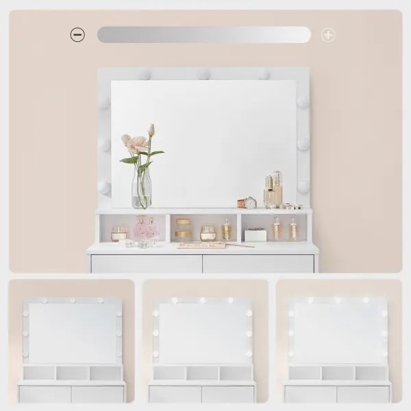 HATOR fehér sminkasztal