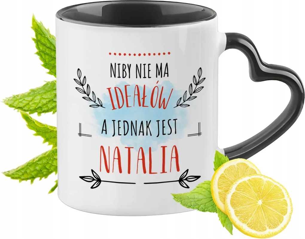 Natalia Bögre Fekete Szív Alakú Füllel Ajándék Nyomtatott