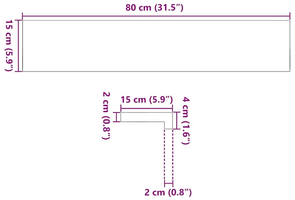 ablakpárkányok 2 db sötétbarna 80x15x2 cm tömör fa tölgyfa