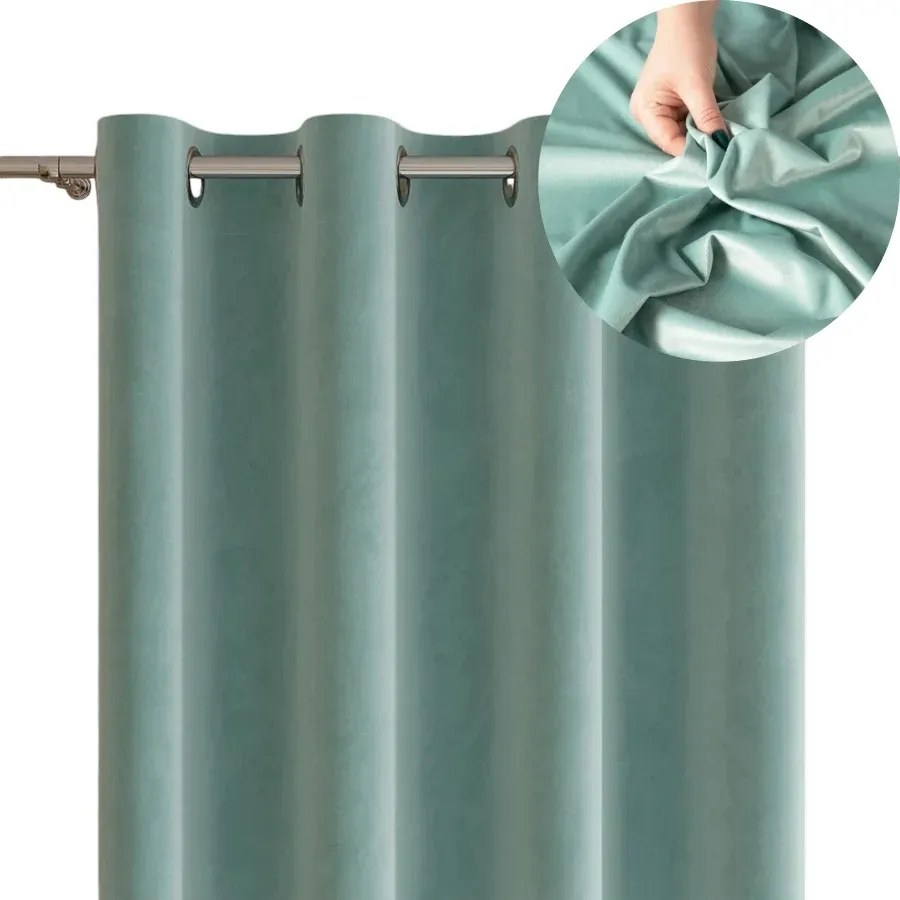 Függöny Készre Szerelve Bársony Velvi 140x230 menta