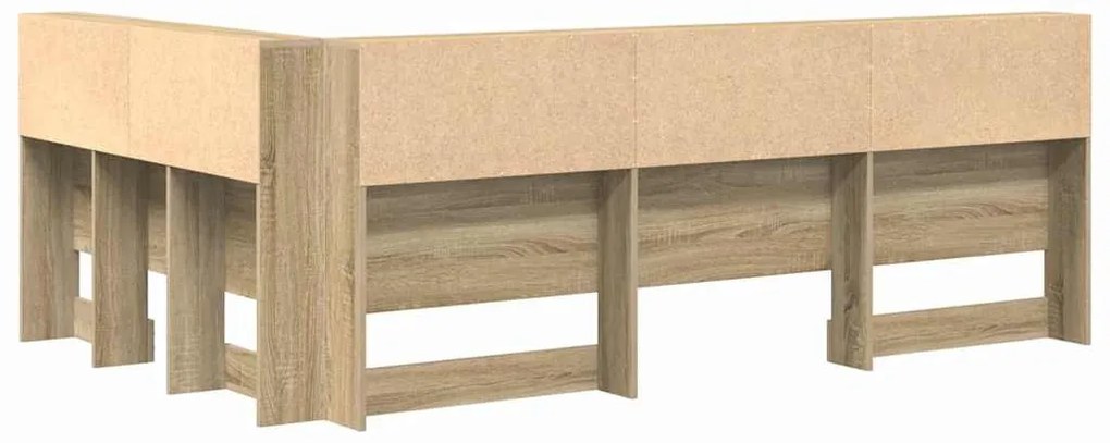 Tároló fejtámla polcokkal tárolóval sonoma tölgy 120 cm Faanyag