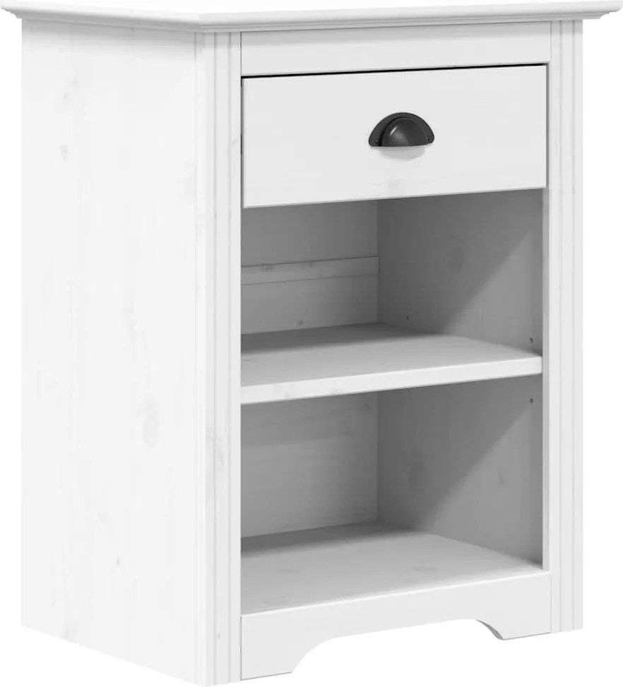 vidaXL BODO fehér tömör fenyőfa éjjeliszekrény 53 x 38,5 x 67 cm