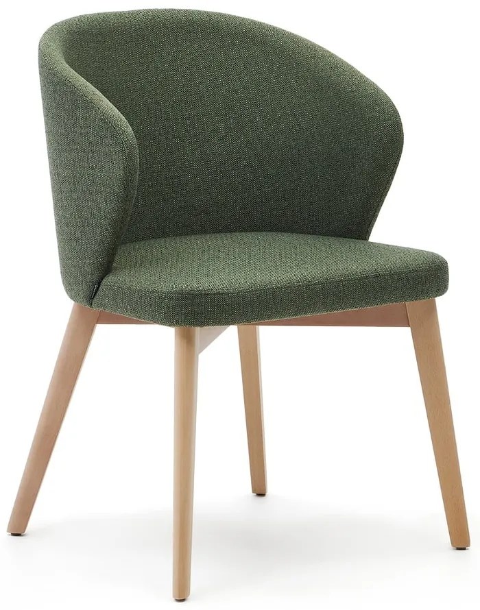 Sötétzöld kárpitozott étkezőfotel Darice – Kave Home