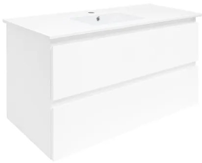 SAT B-Way Fürdőszobaszekrény mosdóval 99x50x45 cm fehér fényes BWAY2100WU4BI