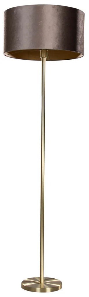 Állólámpa sárgaréz lábbal és barna bársony lámpabúrával 50 cm - Simplo