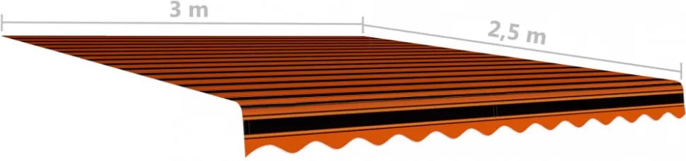 narancssárga és barna vászon napellenző tető 300 x 250 cm