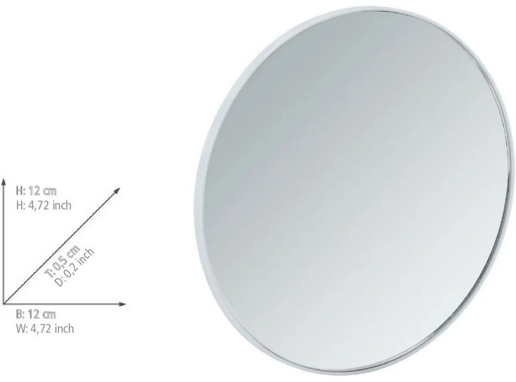 Wenko Öntapadó kozmetikai tükör 3-szoros nagyítás, átmérő 12 cm