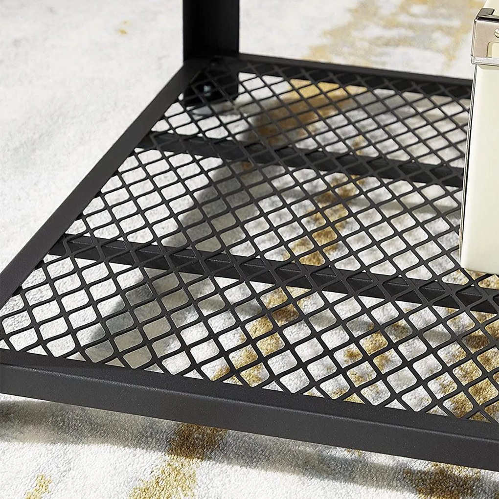 Dohányzóasztal rácsos polccal, rusztikus barna