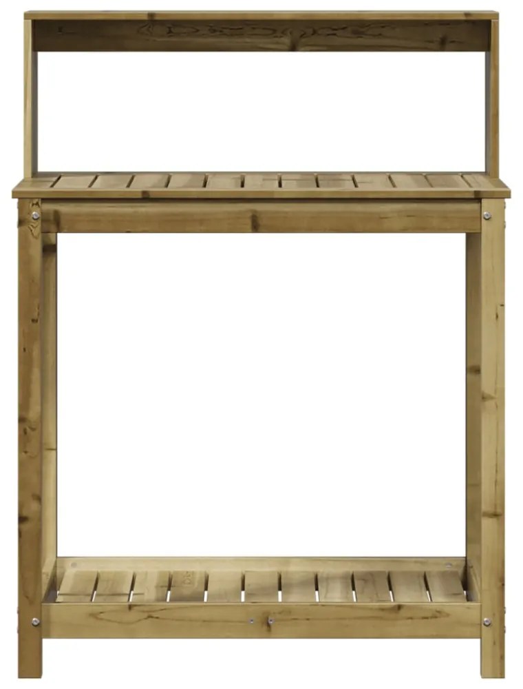 impregnált fenyőfa ültetőasztal polcokkal 82,5 x 50 x 109,5 cm