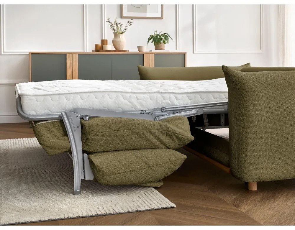 Zöld kinyitható kanapé 214 cm Ernest – Bobochic Paris