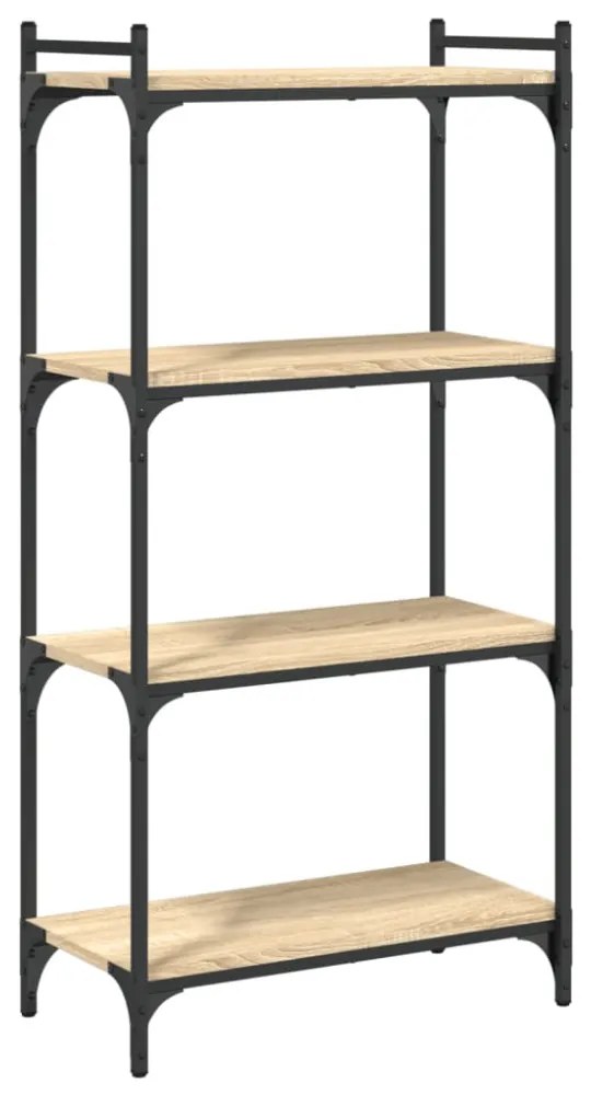 4 szintes sonoma tölgy szerelt fa könyvespolc 60 x 30 x 120 cm