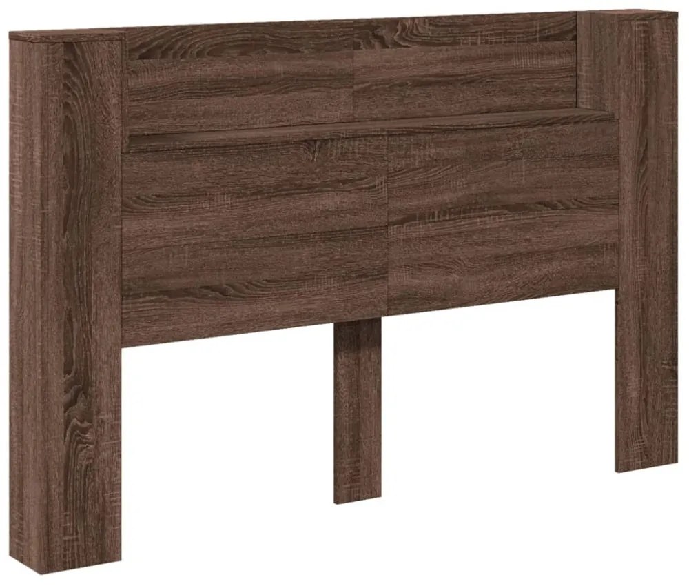 barna tölgy színű áthidalószekrény LED-ekkel 160x16,5x103,5 cm
