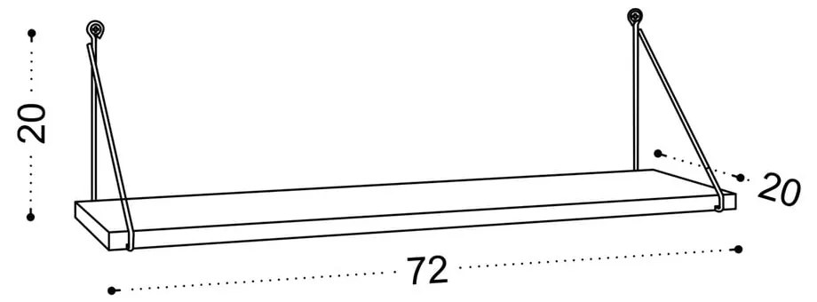 Natúr színű fali polc diófa dekorral 72 cm Armoni – Kalune Design