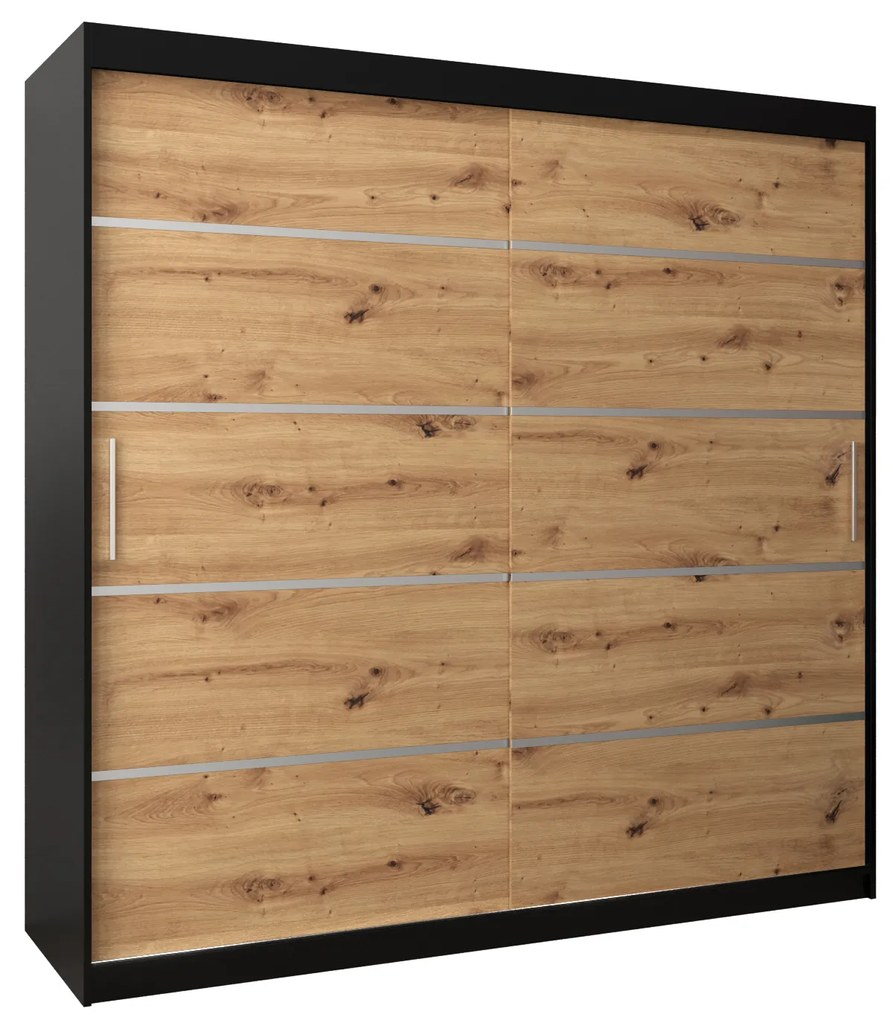 Ruhásszekrény 200 cm Verika 1 200 (fekete + artisan tölgy). 1063733