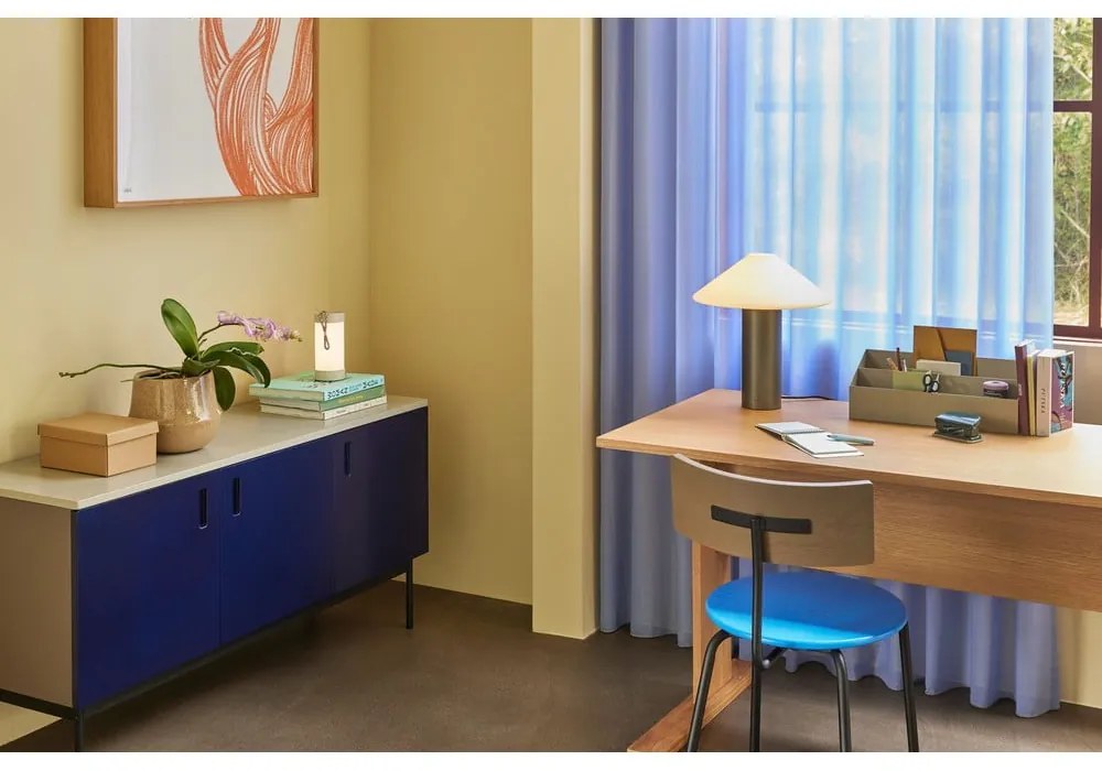 Íróasztal tölgyfa dekoros asztallappal 70x140 cm Forma – Hübsch