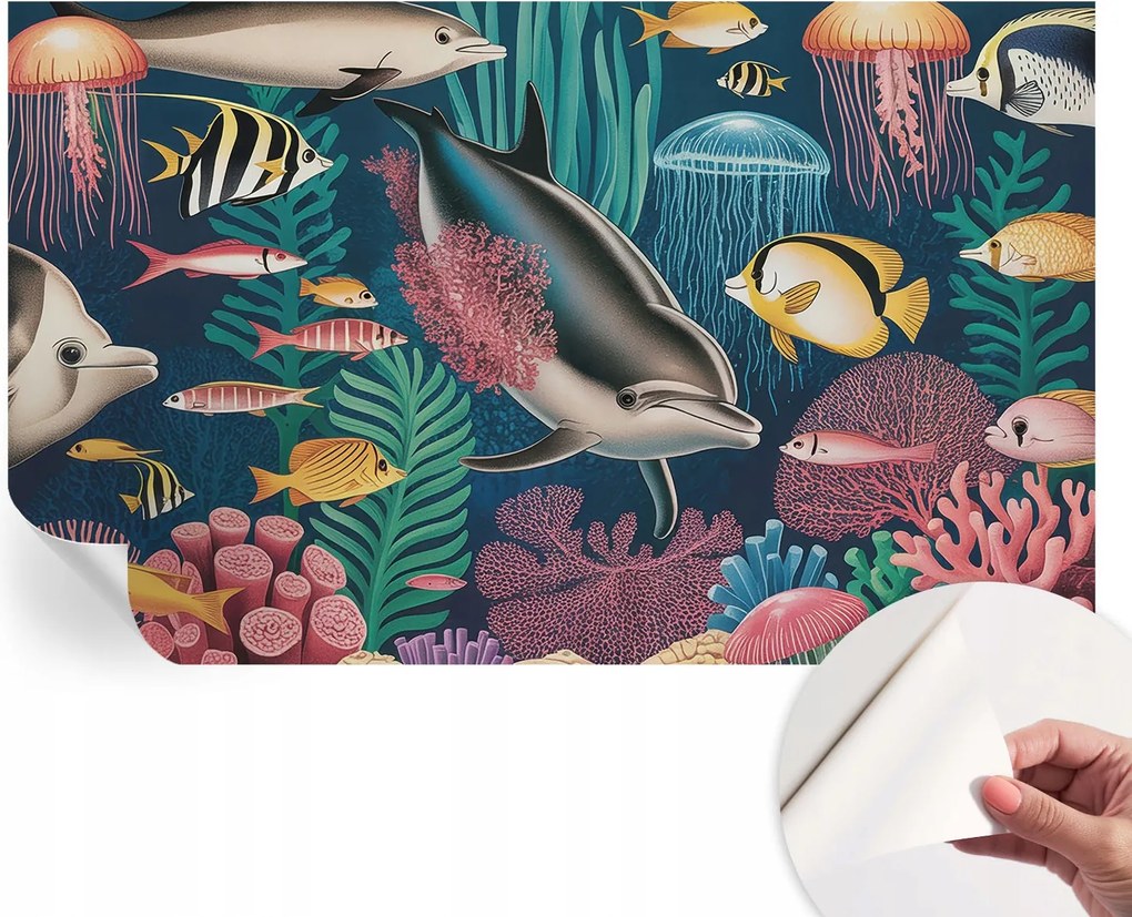 Mosható öntapadós fotótapéta étkezőbe Víz alatti állatvilág 416x254 cm