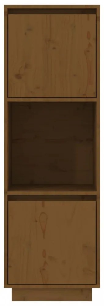 mézbarna tömör fenyőfa magasszekrény 38x35x117 cm