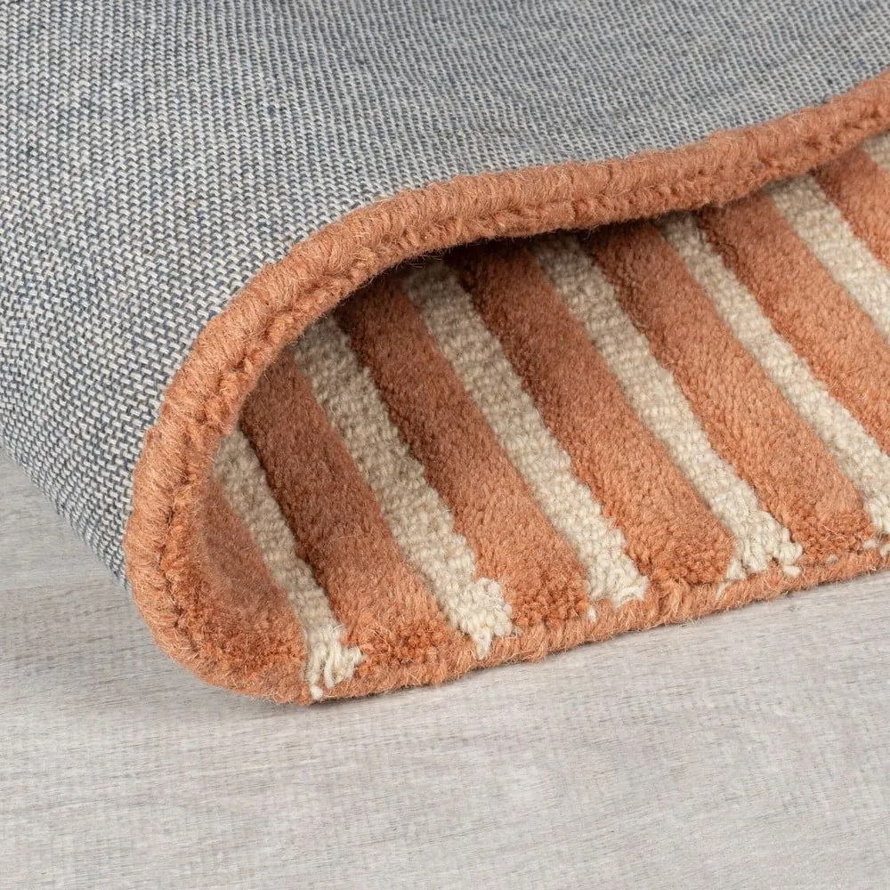 Terrakotta színű kézi szövésű gyapjú szőnyeg 120x180 cm Lozenge Terracotta – Flair Rugs