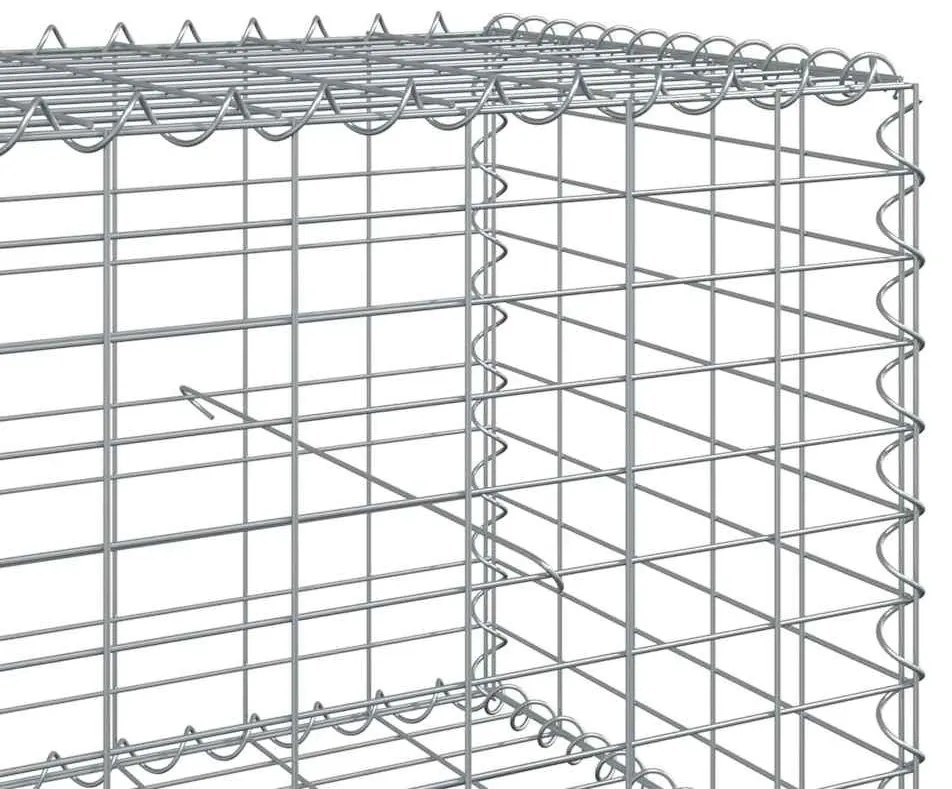 horganyzott vas gabion kosár fedéllel 700 x 50 x 50 cm