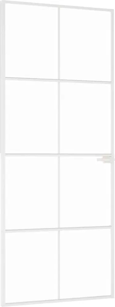 vidaXL fehér edzett üveg és alumínium vékony beltéri ajtó 83x201,5 cm
