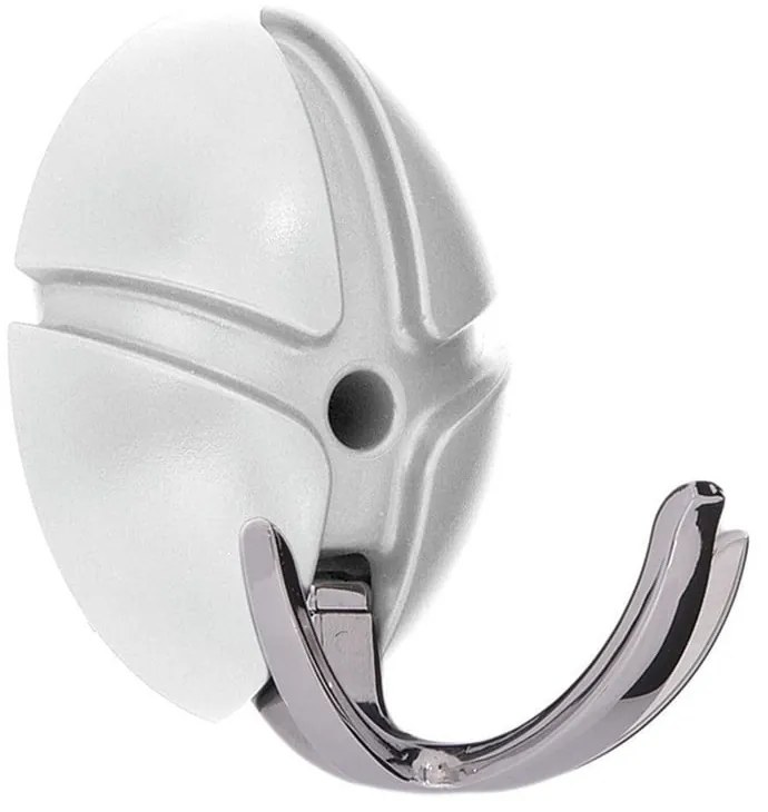 Fehér-fényes ezüstszínű fali műanyag akasztó Tick – Spinder Design