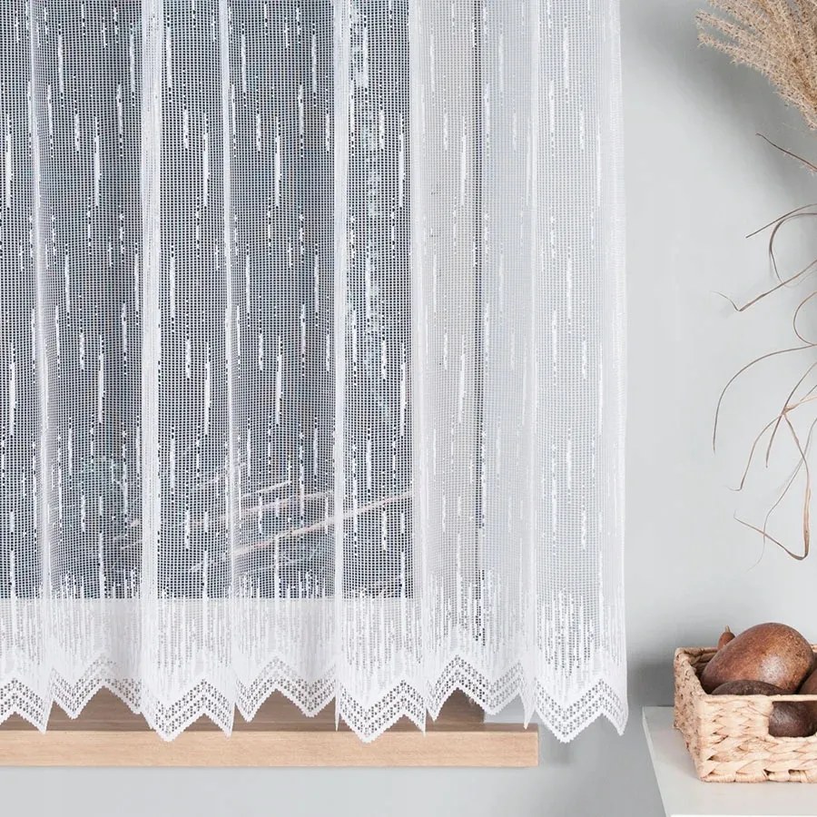 Jacquard Függöny Nappali Szoba Konyha 160cm fehér