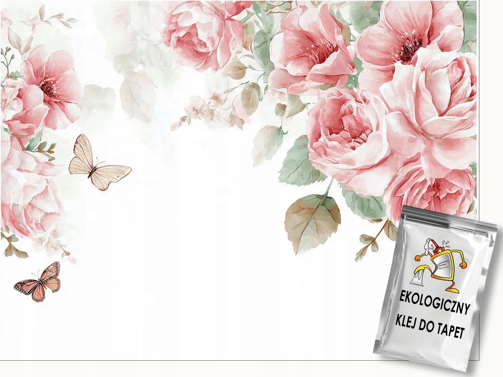 Fotótapéta Virágok Rózsák Lógó Pillangók Falra Hálószoba Nappali 250x175