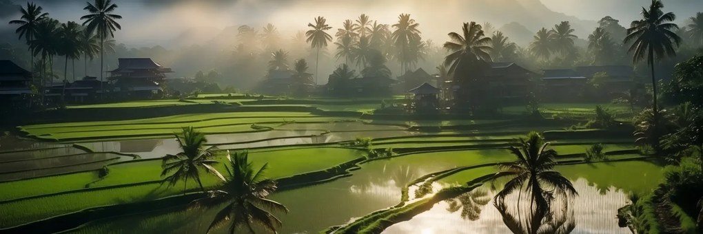 Poszter 91,5x30,5cm Hajnal a teraszok felett