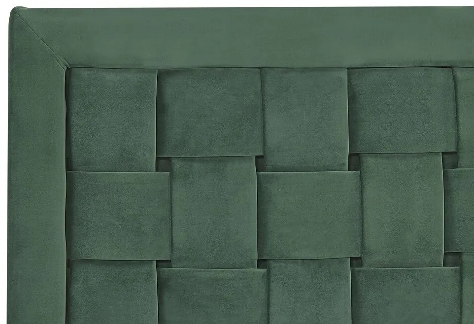 Franciaágy 140 cm LIMO (poliészter) (sötétzöld) (ágyráccsal). 1022886