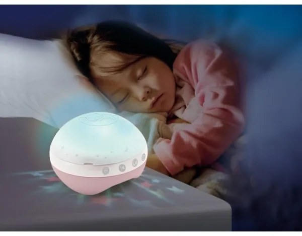 Infantino - Kiságy mobil dallammal és projektorral 3in1 3xAAA rózsaszín