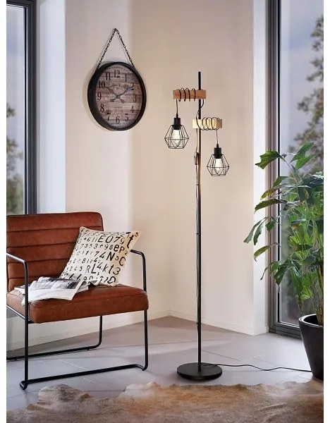 Eglo 44081 - TOWNSHEND állólámpa 2xE27/60W/230V